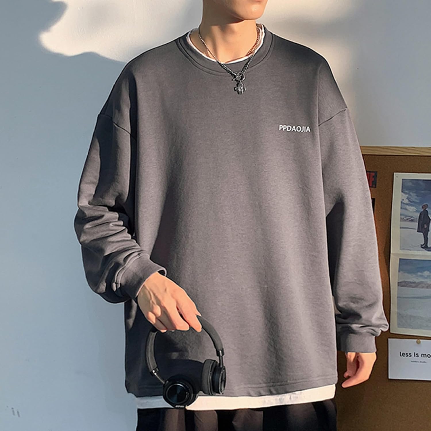 トレーナー メンズ 5xl ピンク フェイクレイヤード クルーネック 長袖 パーカー Tシャツ クルーネック ビッグサイズ フルオーバー 春秋服 着こなし 体型パカー 日系 個性的 bf風 トレーナー メンズ 5xl ピンク フェイクレイヤード クルーネック 長袖 パーカー Tシャツ クルーネック ビッグサイズ フルオーバー 春秋服 着こなし 体型パカー 日系 個性的 bf風