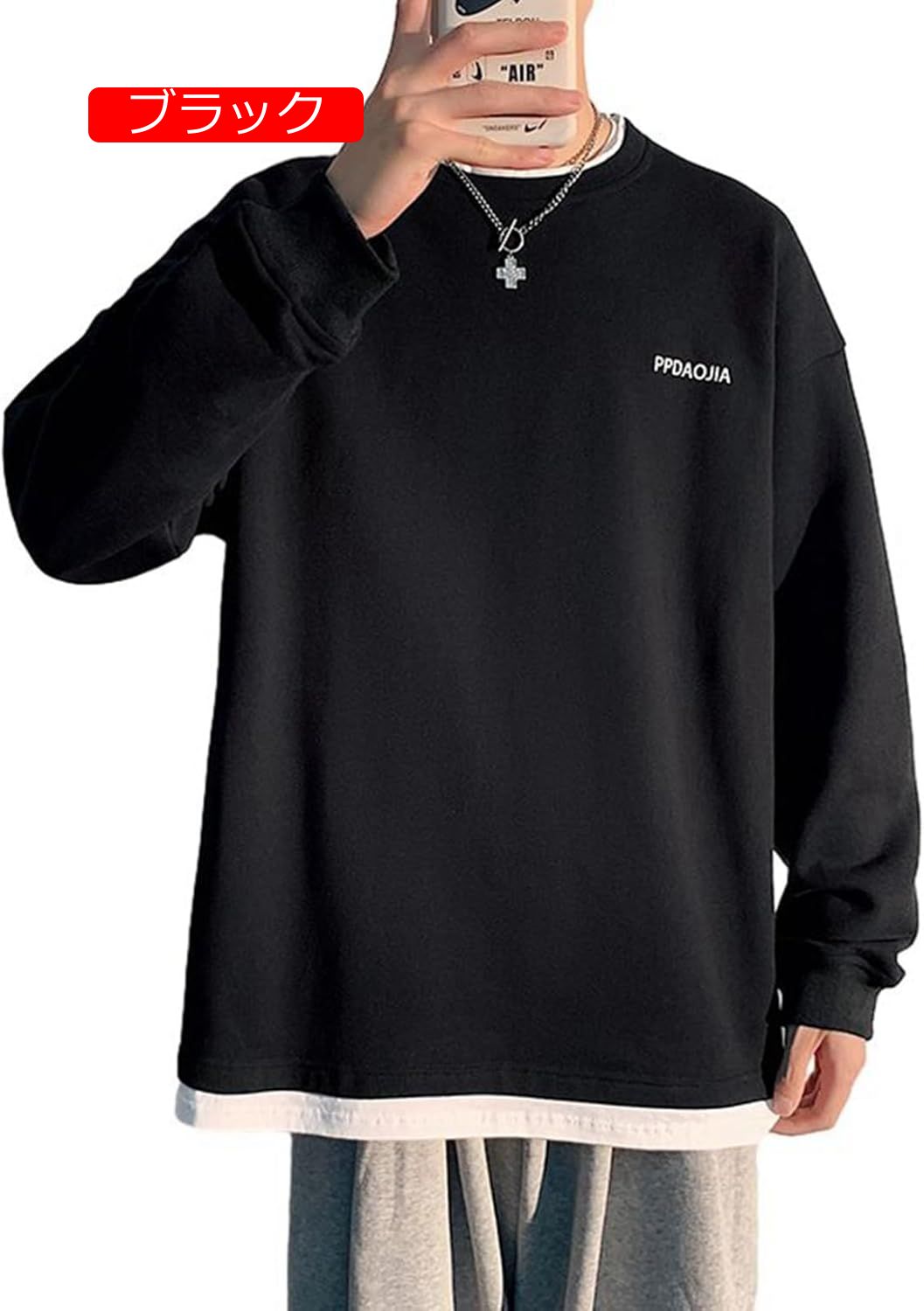 トレーナー メンズ 5xl ピンク フェイクレイヤード クルーネック 長袖 パーカー Tシャツ クルーネック ビッグサイズ フルオーバー 春秋服 着こなし 体型パカー 日系 個性的 bf風 トレーナー メンズ 5xl ピンク フェイクレイヤード クルーネック 長袖 パーカー Tシャツ クルーネック ビッグサイズ フルオーバー 春秋服 着こなし 体型パカー 日系 個性的 bf風
