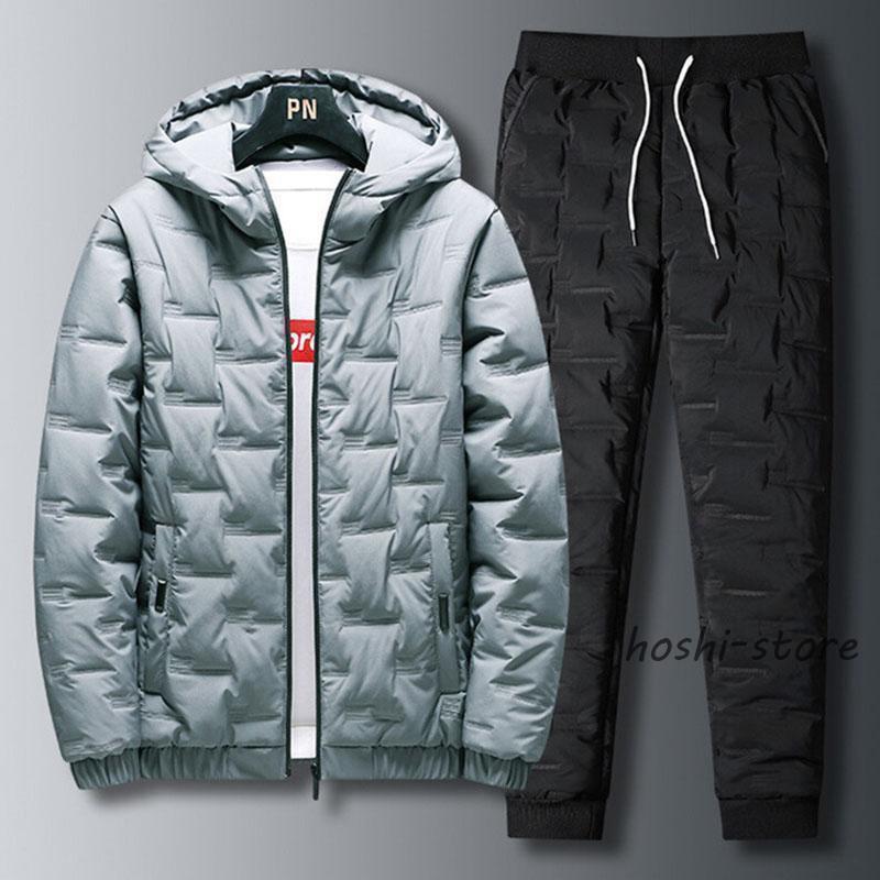 ジャージ メンズ セットアップ 上下セット ダウンジャケット スウェットパンツ 中綿セット 大きい カジュアル ウェア 部屋着 防風 防寒
