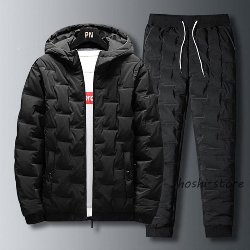 ジャージ メンズ セットアップ 上下セット ダウンジャケット スウェットパンツ 中綿セット 大きい カジュアル ウェア 部屋着 防風 防寒