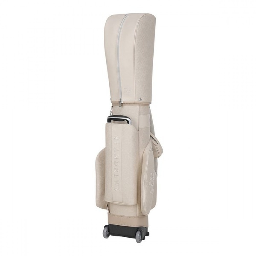 [St Andrews] レディースジャカード柄ホイールキャディーバッグ＆取り外し可能なポーチ