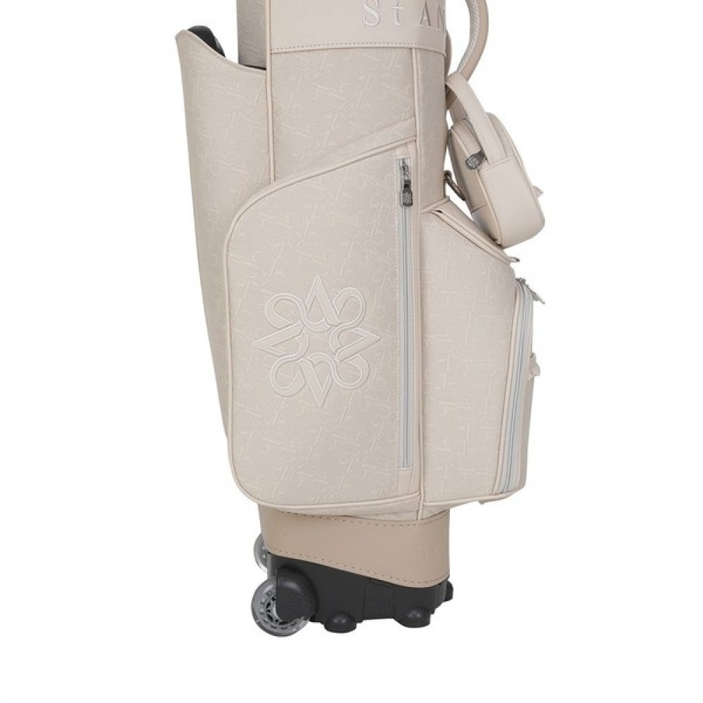 [St Andrews] レディースジャカード柄ホイールキャディーバッグ＆取り外し可能なポーチ