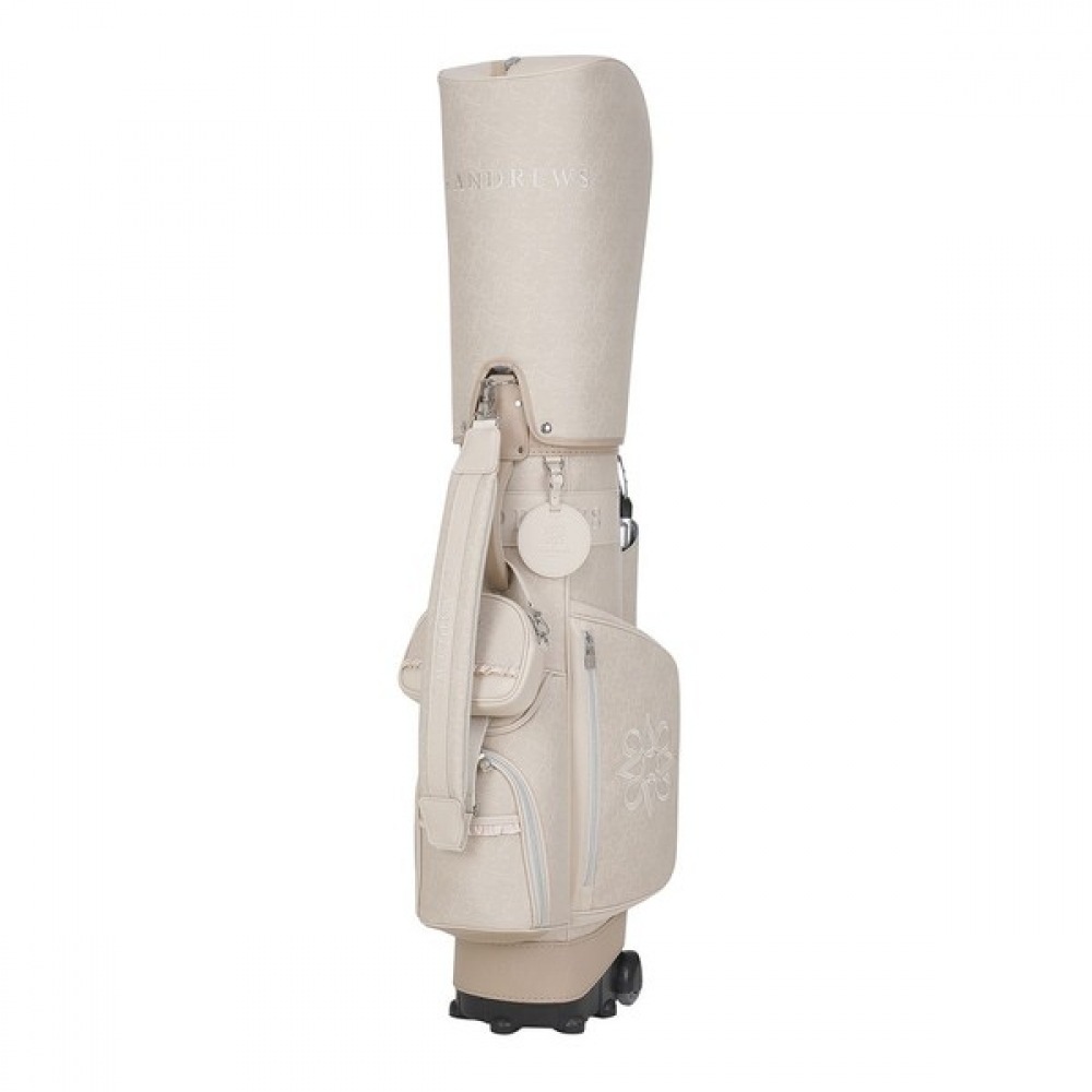 [St Andrews] レディースジャカード柄ホイールキャディーバッグ＆取り外し可能なポーチ