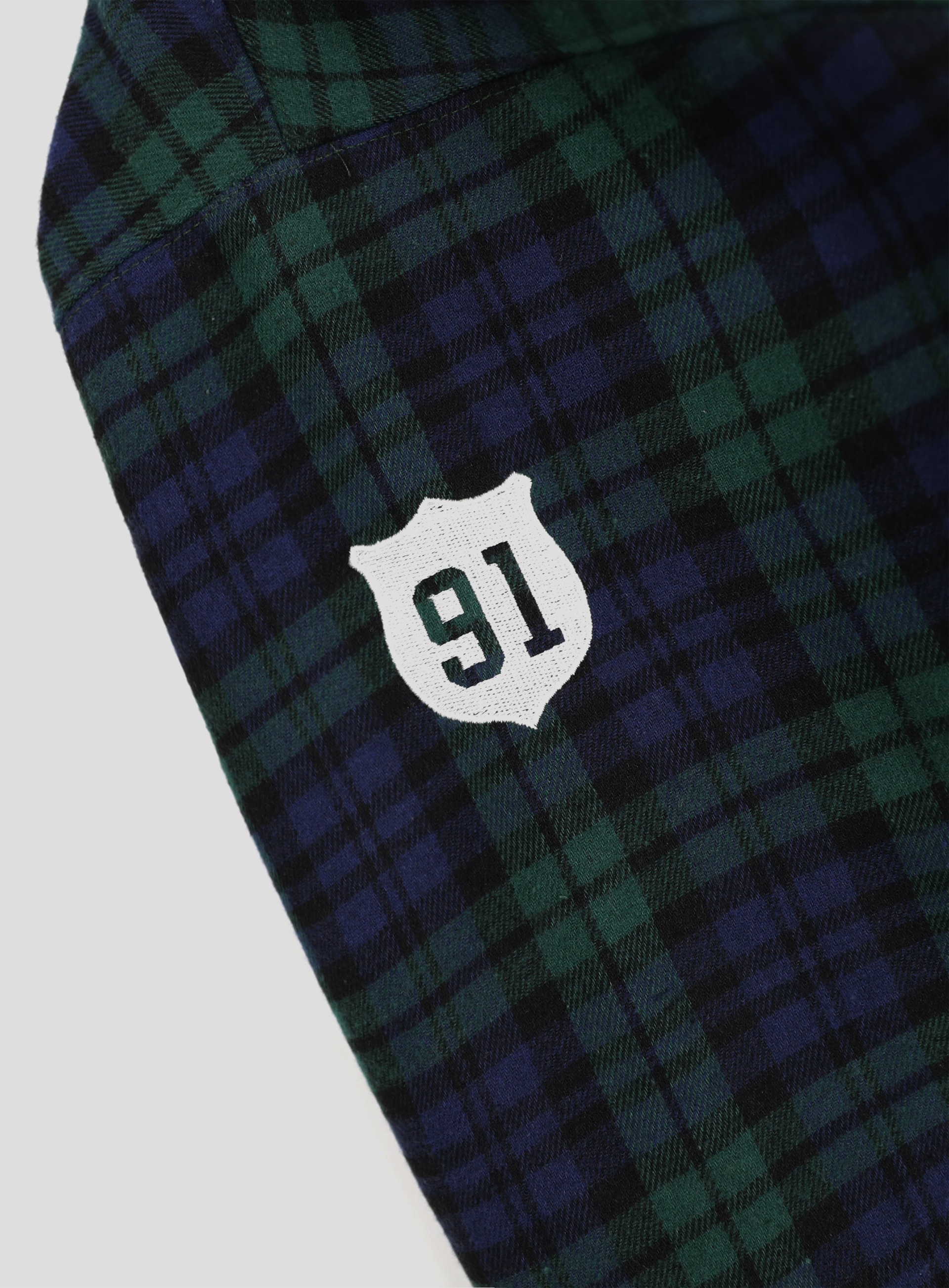 【BADBLOOD】 CLASSIC CHECK HOODED ZIP-UP : GREEN