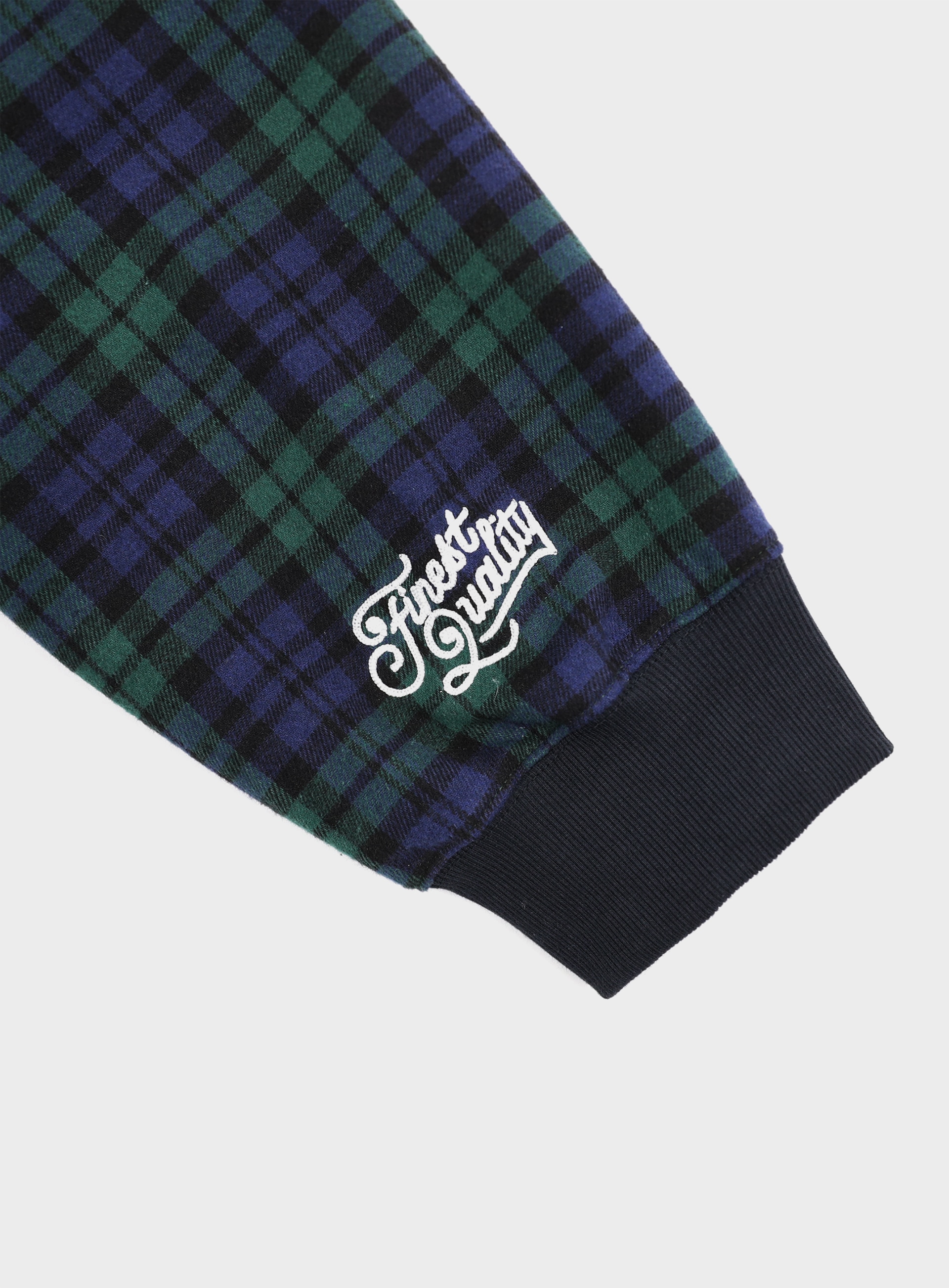 【BADBLOOD】 CLASSIC CHECK HOODED ZIP-UP : GREEN