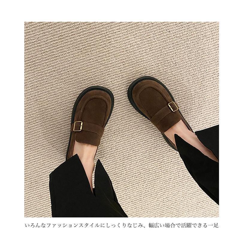ローファー レディース モカシン 厚底 3.5cm フラットシューズ ラウンドトゥ スリッポン 楽ちん 厚底シューズ レトロ 春 秋 カジュアルシューズ
