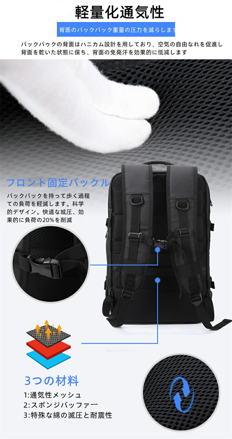 【即納】ビジネスリュック メンズ 50l 大容量 防水 ビジネス リュック バッグ a4 pc usbポート 多機能 靴 収納 出張 旅行 ジム 防災 ナイロン 黒 ペットボトル 2way 30代 4 【即納】ビジネスリュック メンズ 50l 大容量 防水 ビジネス リュック バッグ a4 pc usbポート 多機能 靴 収納 出張 旅行 ジム 防災 ナイロン 黒 ペットボトル 2way 30代 4