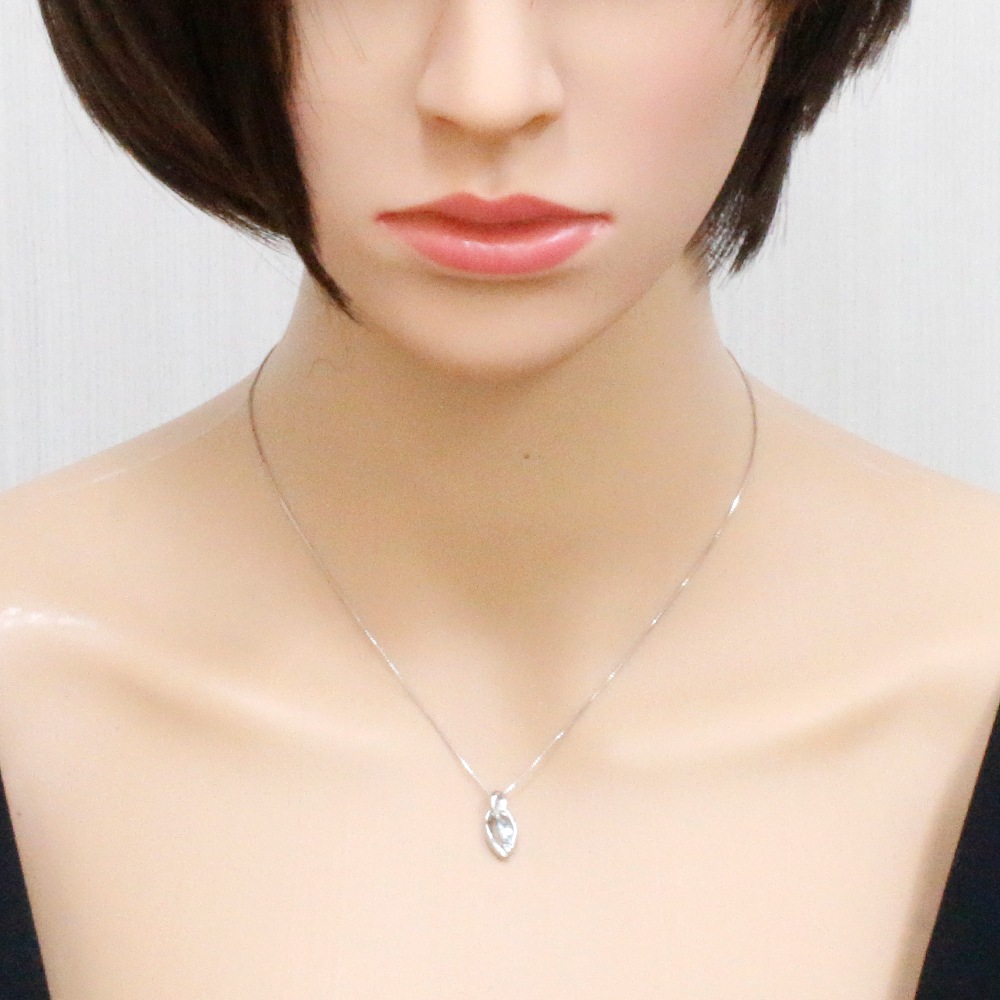 ネックレス Pt850プラチナ アクアマリン 中古 美品 ネックレス Pt850プラチナ アクアマリン 中古 美品
