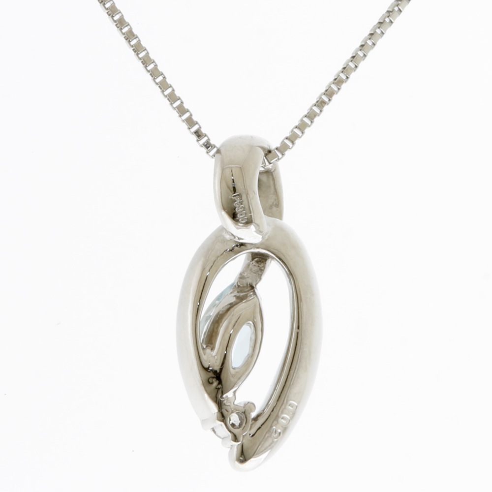 ネックレス Pt850プラチナ アクアマリン 中古 美品 ネックレス Pt850プラチナ アクアマリン 中古 美品