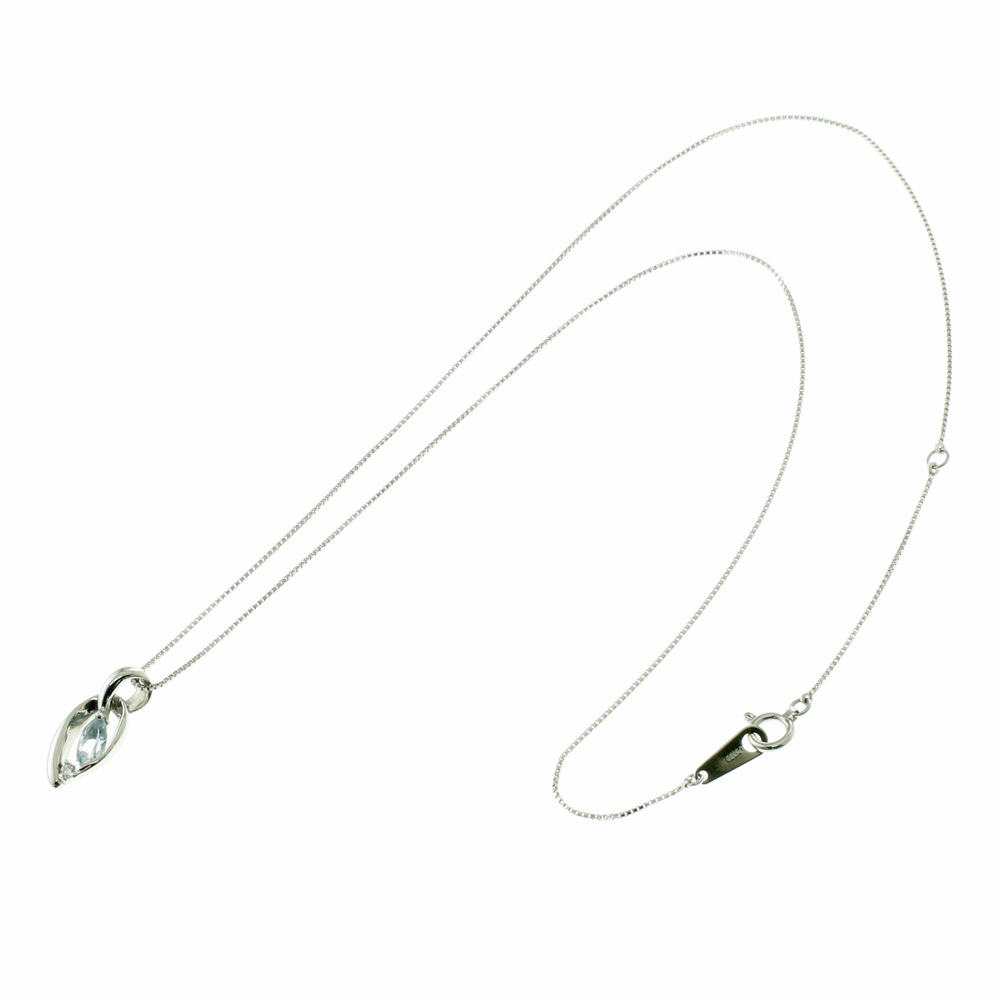 ネックレス Pt850プラチナ アクアマリン 中古 美品 ネックレス Pt850プラチナ アクアマリン 中古 美品