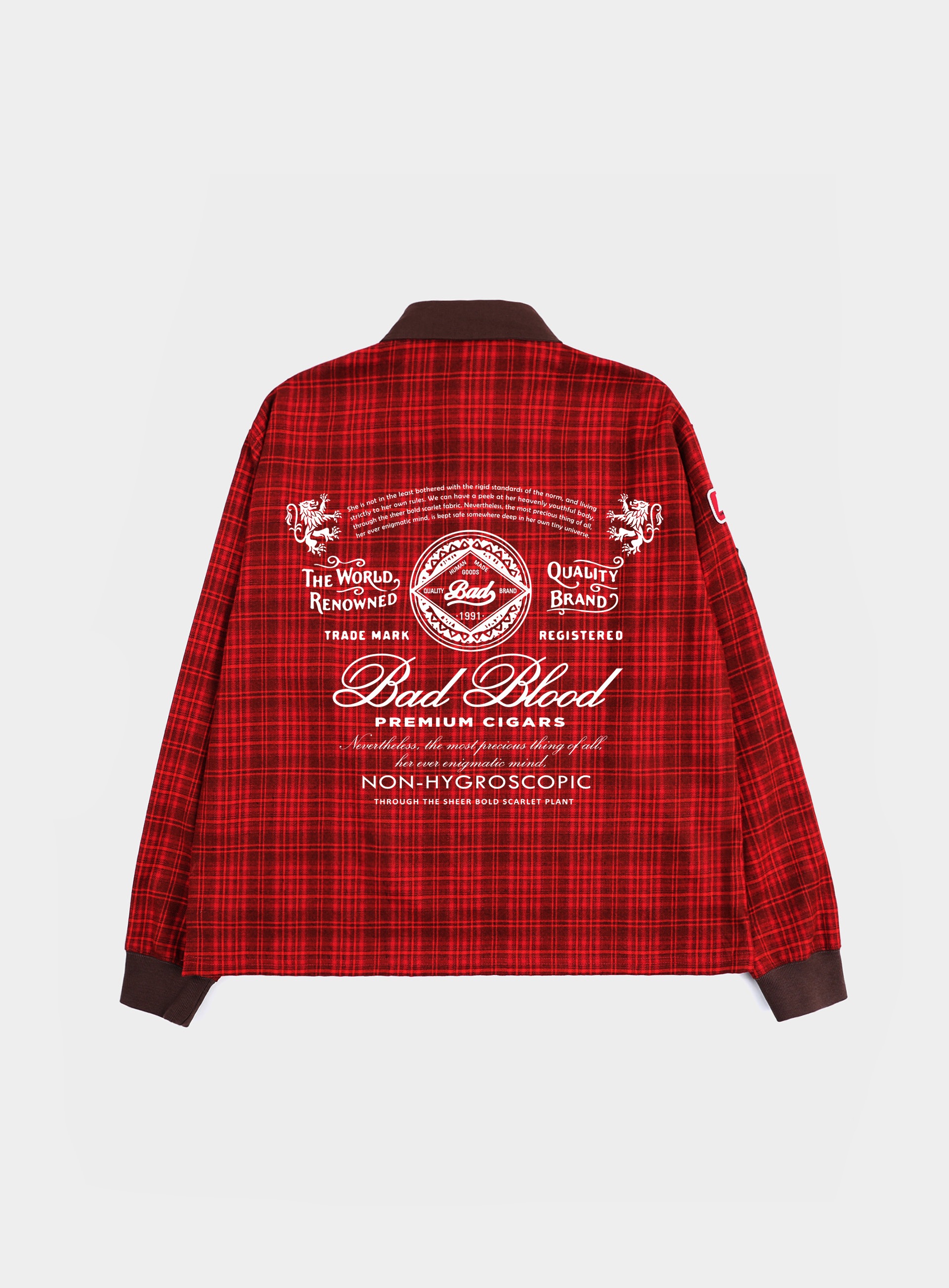 BADBLOOD ♥ Classic Check Rugby Shirt /追跡付 BADBLOOD】 CLASSIC CHECK RUGBY SHIRT : RED