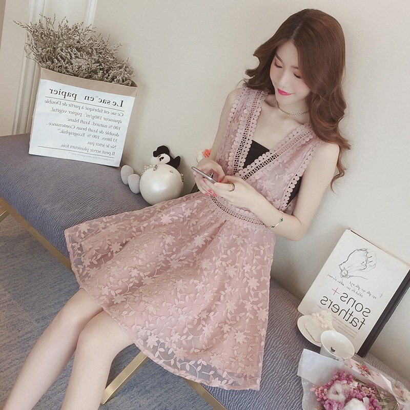 1626.ノースリーブ花柄レースワンピー... : レディース服 超激得特価