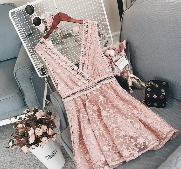 1626.ノースリーブ花柄レースワンピー... : レディース服 超激得特価