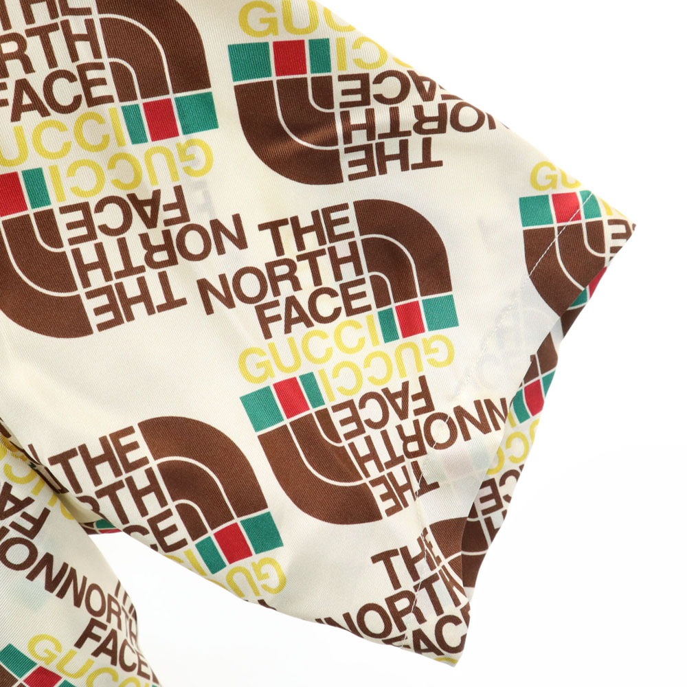 未使用 イタリア製 ノースフェイス コラボ シルク 総ロゴ 半袖 シャツ 46 アイボリー系 x THE NORTH FACE 箱付き メンズ 未使用 イタリア製 ノースフェイス コラボ シルク 総ロゴ 半袖 シャツ 46 アイボリー系 x THE NORTH FACE 箱付き メンズ