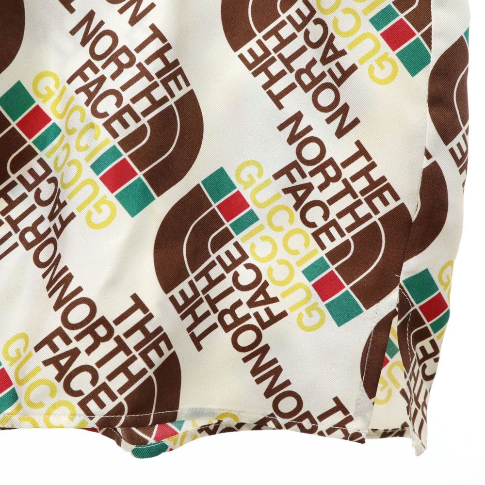 未使用 イタリア製 ノースフェイス コラボ シルク 総ロゴ 半袖 シャツ 46 アイボリー系 x THE NORTH FACE 箱付き メンズ 未使用 イタリア製 ノースフェイス コラボ シルク 総ロゴ 半袖 シャツ 46 アイボリー系 x THE NORTH FACE 箱付き メンズ