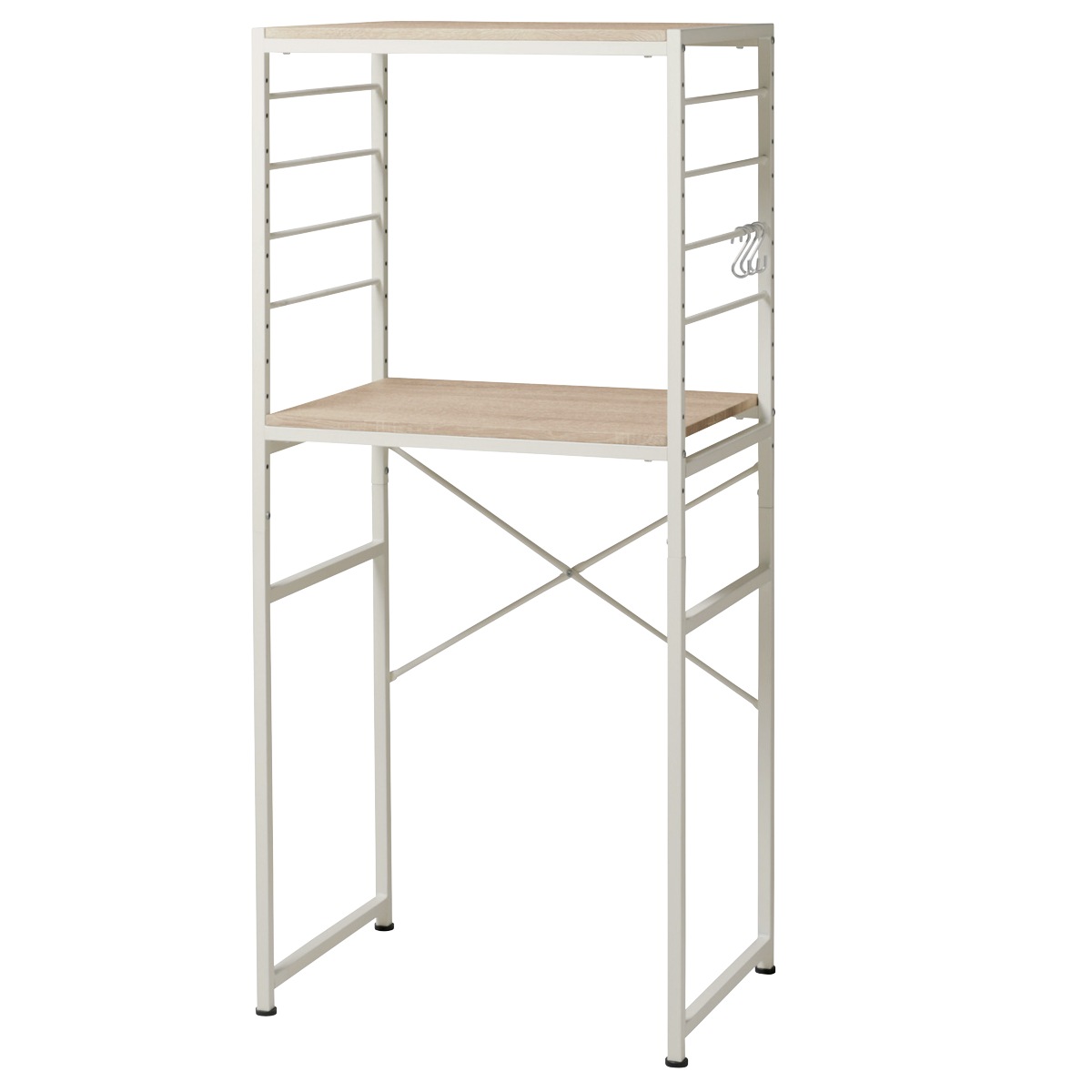 ゴミ箱上 レンジラック 幅64cm 可動棚 フック付 Like Vintage キッチンラック 電子レンジ ゴミ箱 収納 キッチン横 レンジボード 家電収納 ラック 棚 省スペース ごみ箱上