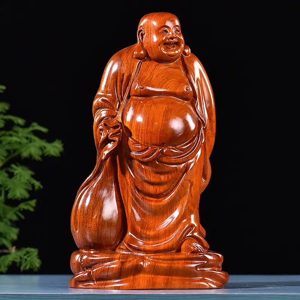 Qoo10] 仏像 七福神 布袋 木彫り 置物 木像