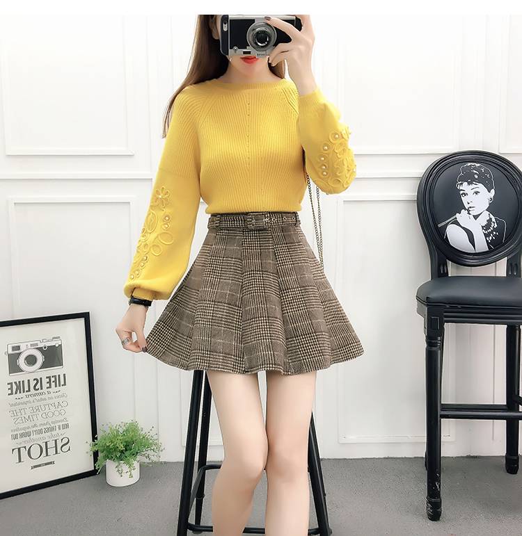 セーター ニット スカート セットアップ レディース ツーピース ミニ フレア 千鳥格子 チェック ショート 長袖 着回し かわいい カジュアル おしゃれ お出かけ デート 黄色 青 白 S M L セーター ニット スカート セットアップ レディース ツーピース ミニ フレア 千鳥格子 チェック ショート 長袖 着回し かわいい カジュアル おしゃれ お出かけ デート 黄色 青 白 S M L