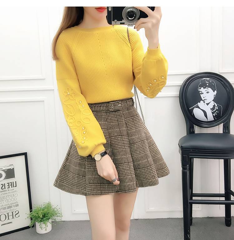 セーター ニット スカート セットアップ レディース ツーピース ミニ フレア 千鳥格子 チェック ショート 長袖 着回し かわいい カジュアル おしゃれ お出かけ デート 黄色 青 白 S M L セーター ニット スカート セットアップ レディース ツーピース ミニ フレア 千鳥格子 チェック ショート 長袖 着回し かわいい カジュアル おしゃれ お出かけ デート 黄色 青 白 S M L