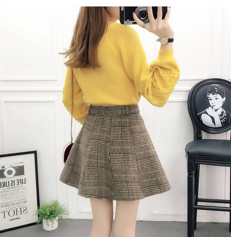 セーター ニット スカート セットアップ レディース ツーピース ミニ フレア 千鳥格子 チェック ショート 長袖 着回し かわいい カジュアル おしゃれ お出かけ デート 黄色 青 白 S M L セーター ニット スカート セットアップ レディース ツーピース ミニ フレア 千鳥格子 チェック ショート 長袖 着回し かわいい カジュアル おしゃれ お出かけ デート 黄色 青 白 S M L