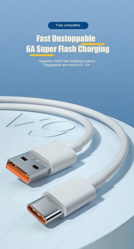 USB Type-C急速充電ケーブル,Xiaomi 6a,Redmi note 11, 12,ターボ,Xiaomi 13, 12 pro,poco