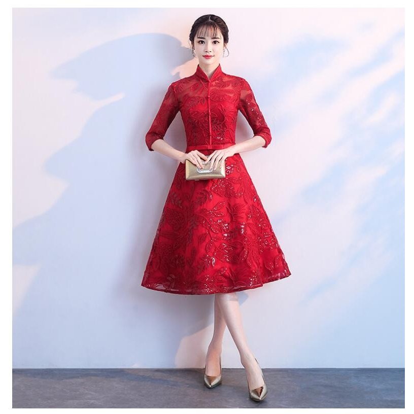 立ち襟 ミモレ丈 ウエディングドレス aラインワンピース パーディードレス 結婚式 披露宴 二次会 立ち襟 ミモレ丈 ウエディングドレス aラインワンピース パーディードレス 結婚式 披露宴 二次会