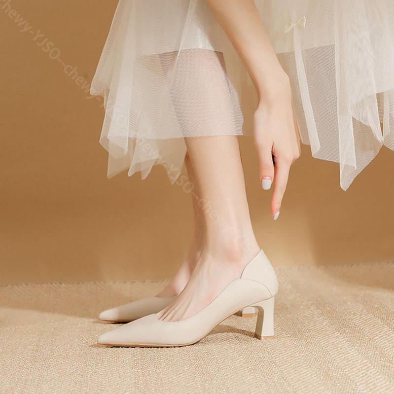 777円OFFクーポン パンプス 痛くない レディースパンプス ポインテッドトゥ ハイヒール 太ヒール 6cmヒール 結婚式 二次会 パーティー 歩きやすい 大きいサイズ 小さいサイズ オフィス フォ