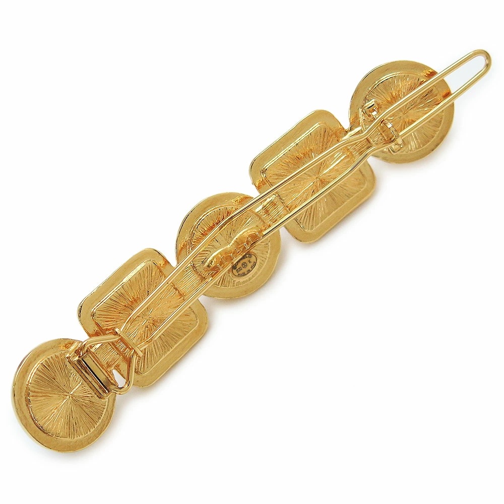 バレッタ レディース AB5166 ヘアアクセサリー 髪留め ヘアクリップ CCマーク パール ラインストーン ゴールド