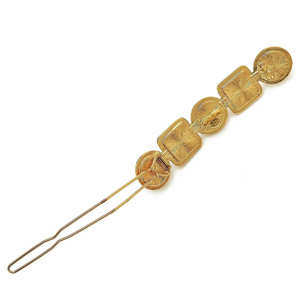 バレッタ レディース AB5166 ヘアアクセサリー 髪留め ヘアクリップ CCマーク パール ラインストーン ゴールド