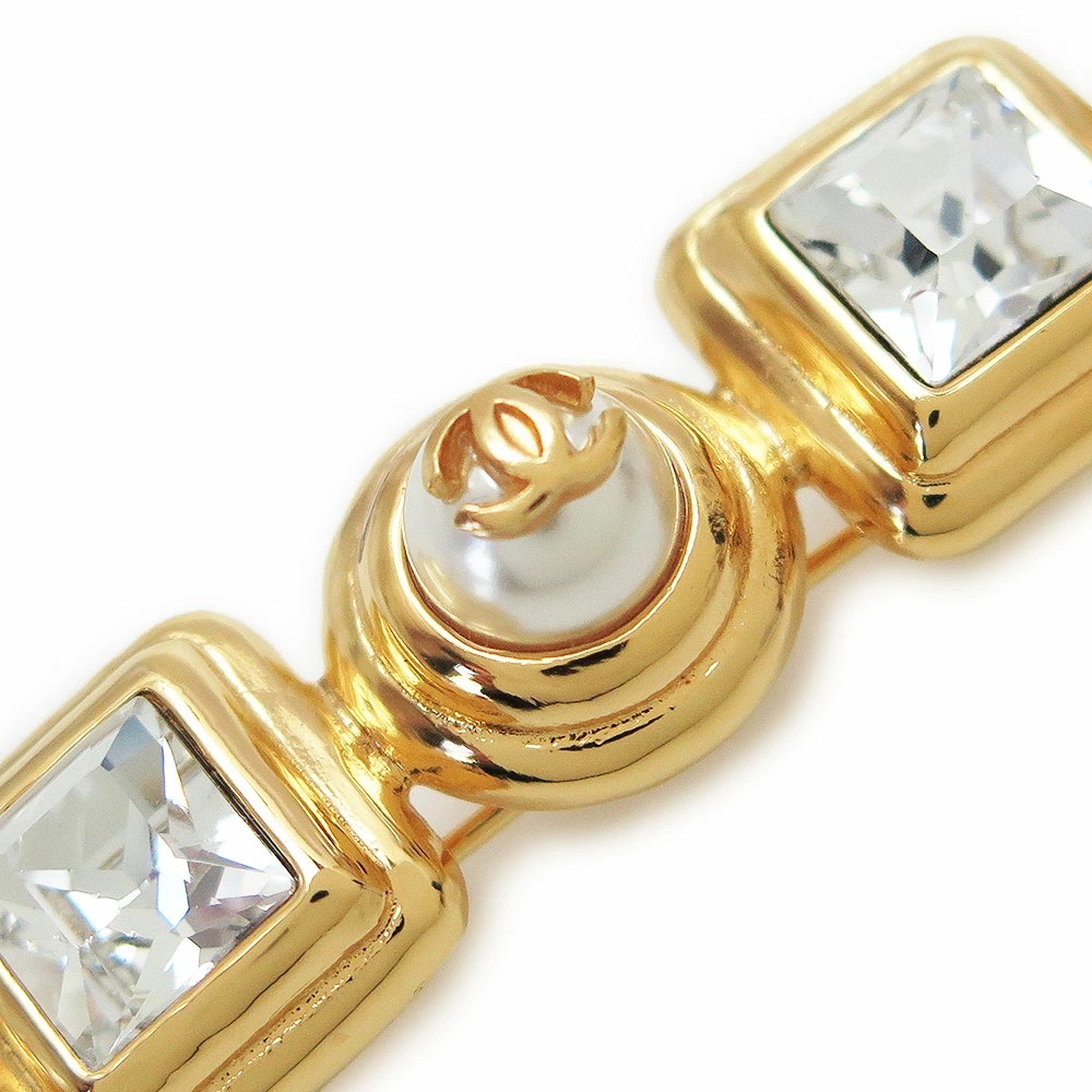 バレッタ レディース AB5166 ヘアアクセサリー 髪留め ヘアクリップ CCマーク パール ラインストーン ゴールド