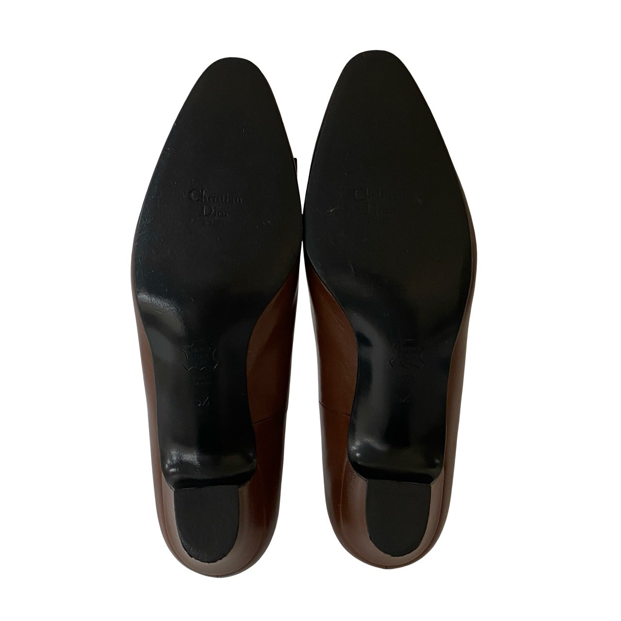ヴィンテージ CD ロゴ リボンパンプス レザー ブラウン 14502 ヴィンテージ CD ロゴ リボンパンプス レザー ブラウン 14502