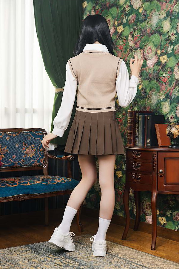 Malbon セーラー襟ニットベスト×スカート ✨完売希少 美品⛳ M ワッペンつきニットベスト制服セット | BODYLINE & LunaBelle