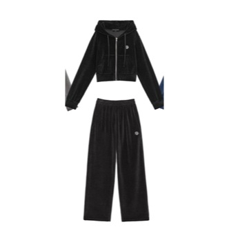 [100%KR- Genuine】[MUAHMUAH][SET] Velvet Training Hoodie Up Pants Set Up