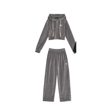 [100%KR- Genuine】[MUAHMUAH][SET] Velvet Training Hoodie Up Pants Set Up