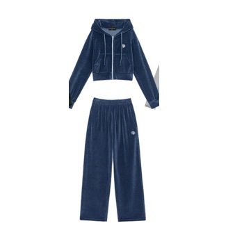 [100%KR- Genuine】[MUAHMUAH][SET] Velvet Training Hoodie Up Pants Set Up