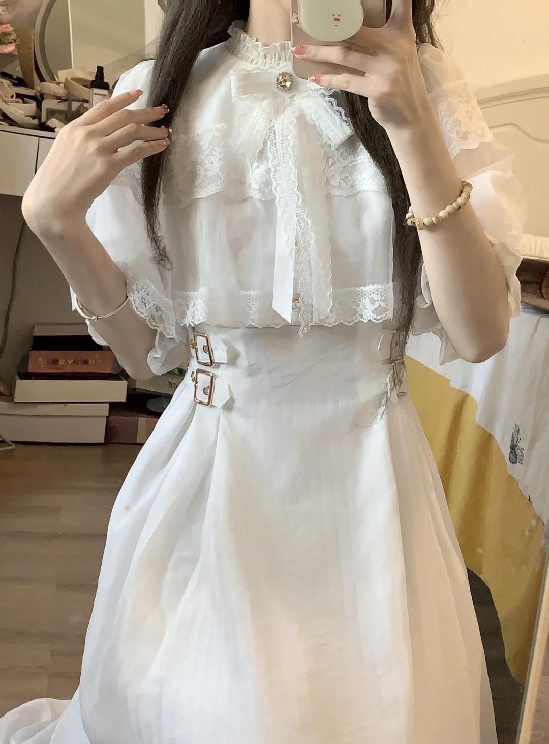 地雷系タイプの量産型タイプケープサマーホワイトロンパーロングスカートロリータロリータロリータスカートスカートレーススーツ 地雷系タイプの量産型タイプケープサマーホワイトロンパーロングスカートロリータロリータロリータスカートスカートレーススーツ