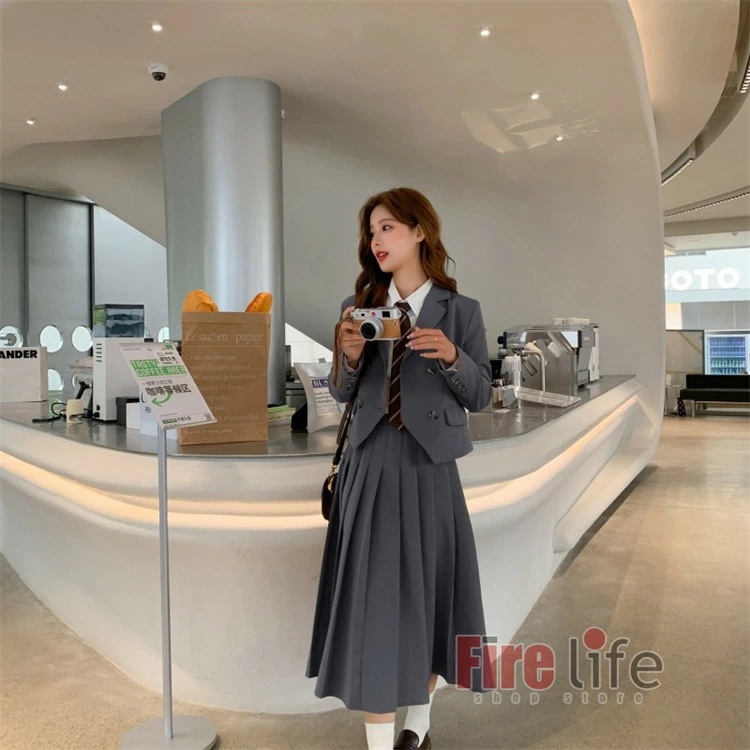 卒業式 女の子 卒業スーツ スカートスーツ 入学式スーツ セットアップ 卒服 JK制服 フォーマルスーツ 子供スーツ スーツジャケット ロング丈プリーツスカート セミフォーマル 七五三 成人式 女の子 fabempireskincare.com