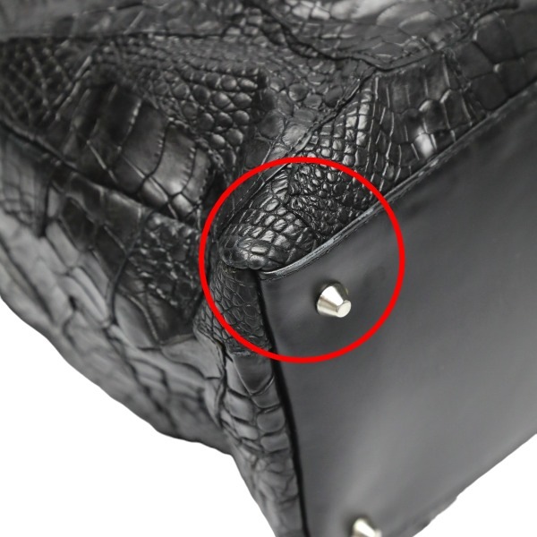 クロコダイル11821 クロコパッチ 訳あり 2WAY ブラック