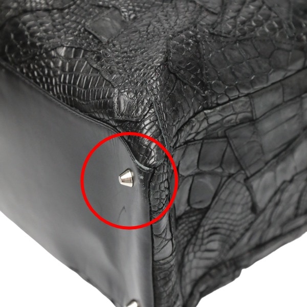 クロコダイル11821 クロコパッチ 訳あり 2WAY ブラック