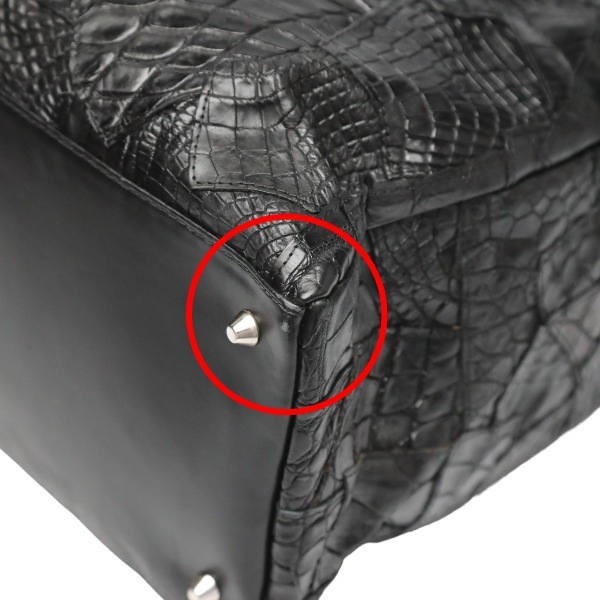 クロコダイル11821 クロコパッチ 訳あり 2WAY ブラック