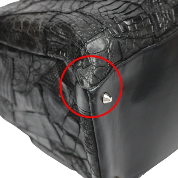 クロコダイル11821 クロコパッチ 訳あり 2WAY ブラック