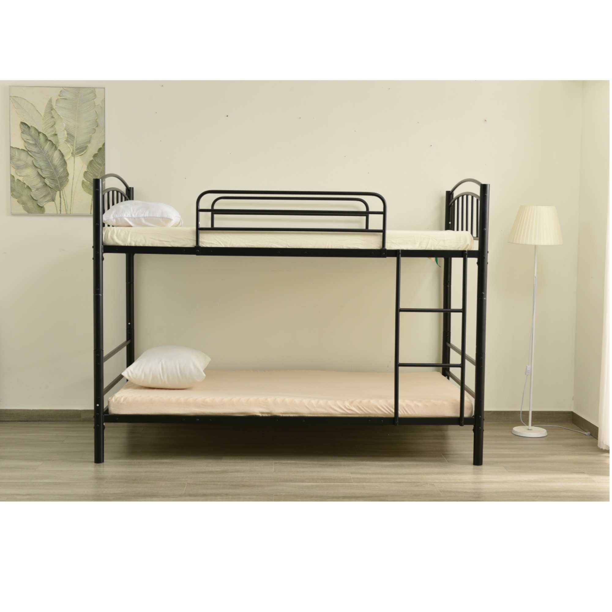 【国内出荷】【新作】【ブラック】三段ベッドチール 耐震 ベッド シングル 分離可能 パイプベッド パイプ 金属製 頑丈 垂直はしご 業務用 社員寮 学生寮