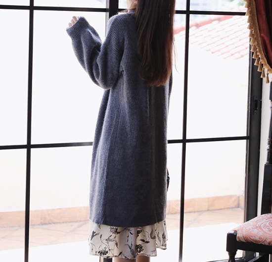 【取寄：納期2週間】ニットカーディガン レディース カーディガン ロングカーディガン 羽織 アウター ライトアウター シンプル 無地 長袖 秋冬 ゆったり ルーズシルエット カジュアル お出掛け
