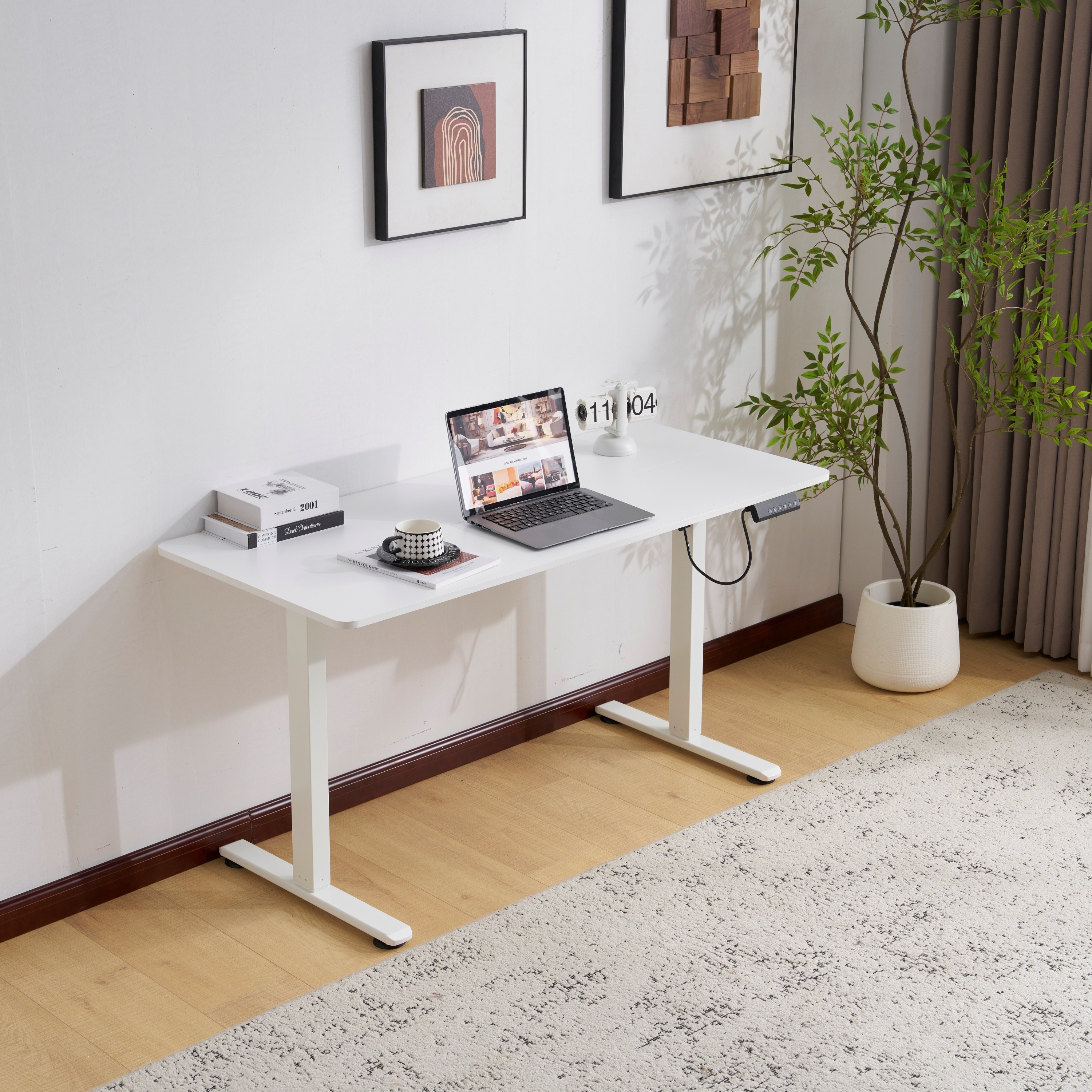 【白】電動昇降デスク スタンディングデスク 電動 幅140cm 昇降式テーブル 電動昇降デスク スタンディングデスク 電動 幅140cm昇降デスク 昇降式
