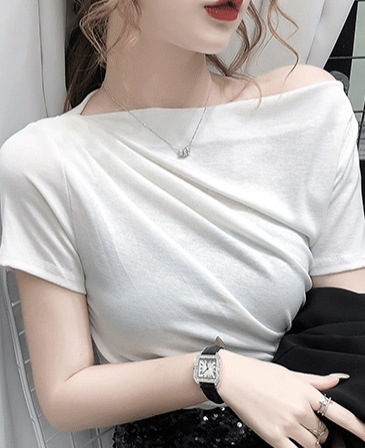 オフショルダー半袖トップス 半袖 カットソー Tシャツ トップス コンパクト 綿 麻 かわいい 可愛い きれいめ シンプル カジュアル 上品 おしゃれ かっこいい レトロ アジアン オフショルダー半袖トップス 半袖 カットソー Tシャツ トップス コンパクト 綿 麻 かわいい 可愛い きれいめ シンプル カジュアル 上品 おしゃれ かっこいい レトロ アジアン