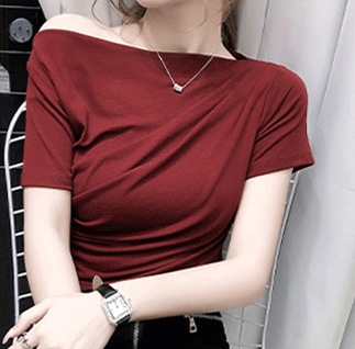 オフショルダー半袖トップス 半袖 カットソー Tシャツ トップス コンパクト 綿 麻 かわいい 可愛い きれいめ シンプル カジュアル 上品 おしゃれ かっこいい レトロ アジアン オフショルダー半袖トップス 半袖 カットソー Tシャツ トップス コンパクト 綿 麻 かわいい 可愛い きれいめ シンプル カジュアル 上品 おしゃれ かっこいい レトロ アジアン