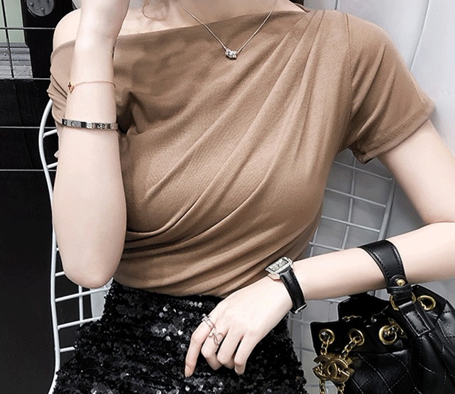 オフショルダー半袖トップス 半袖 カットソー Tシャツ トップス コンパクト 綿 麻 かわいい 可愛い きれいめ シンプル カジュアル 上品 おしゃれ かっこいい レトロ アジアン オフショルダー半袖トップス 半袖 カットソー Tシャツ トップス コンパクト 綿 麻 かわいい 可愛い きれいめ シンプル カジュアル 上品 おしゃれ かっこいい レトロ アジアン