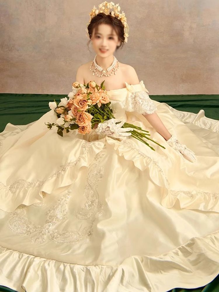 【1731人コレクション】ロリータ王女スカート成人高級軽豪華小衆一字肩学生芸考司会者演出服女性超仙