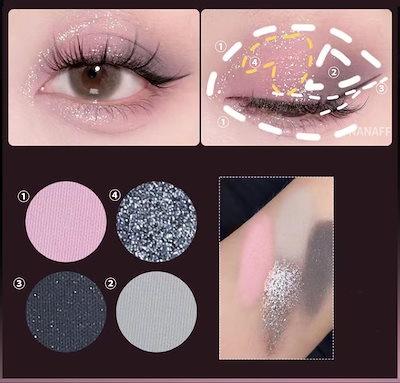 Qoo10] SHEDELLA アイシャドウ アイシャドウパレット 4色 : ポイントメイク