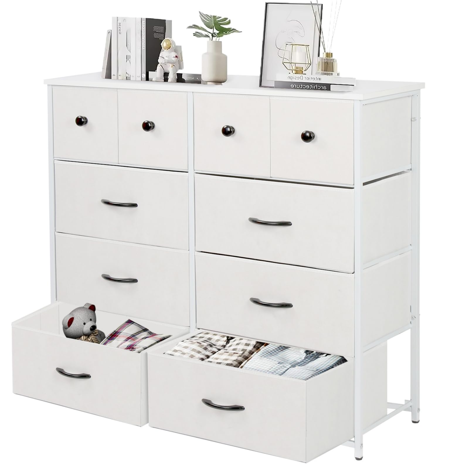 チェスト タンス 収納チェスト 洋服収納 リビング 収納 大容量 4段10杯 100*30*98cm 箪笥 衣類収納 引き出し付き おしゃれ 収納ケース 木製天板 組立簡単 AG-CTG02 (4段1